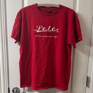Polo Jeans Company Ralph Lauren Red Cotton Short Sleeve T-Shirt Size L
